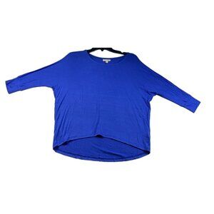 Maison Jules Blouse Womens size XXS Blue Dolman Sleeve High Low Relax Top New